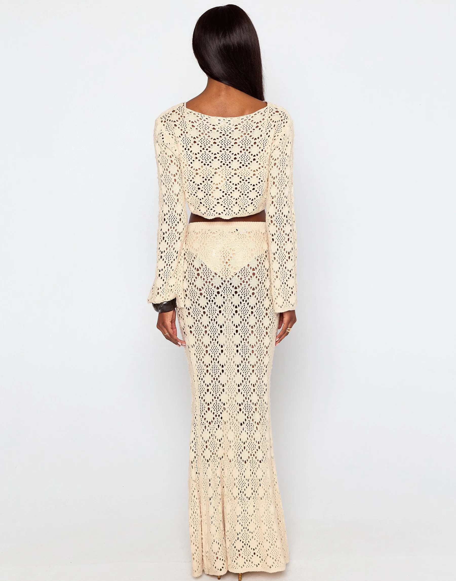 Marina Maxi Skirt by Summer Haus - Beige sold by Beach Bunny product image thumbnail 3