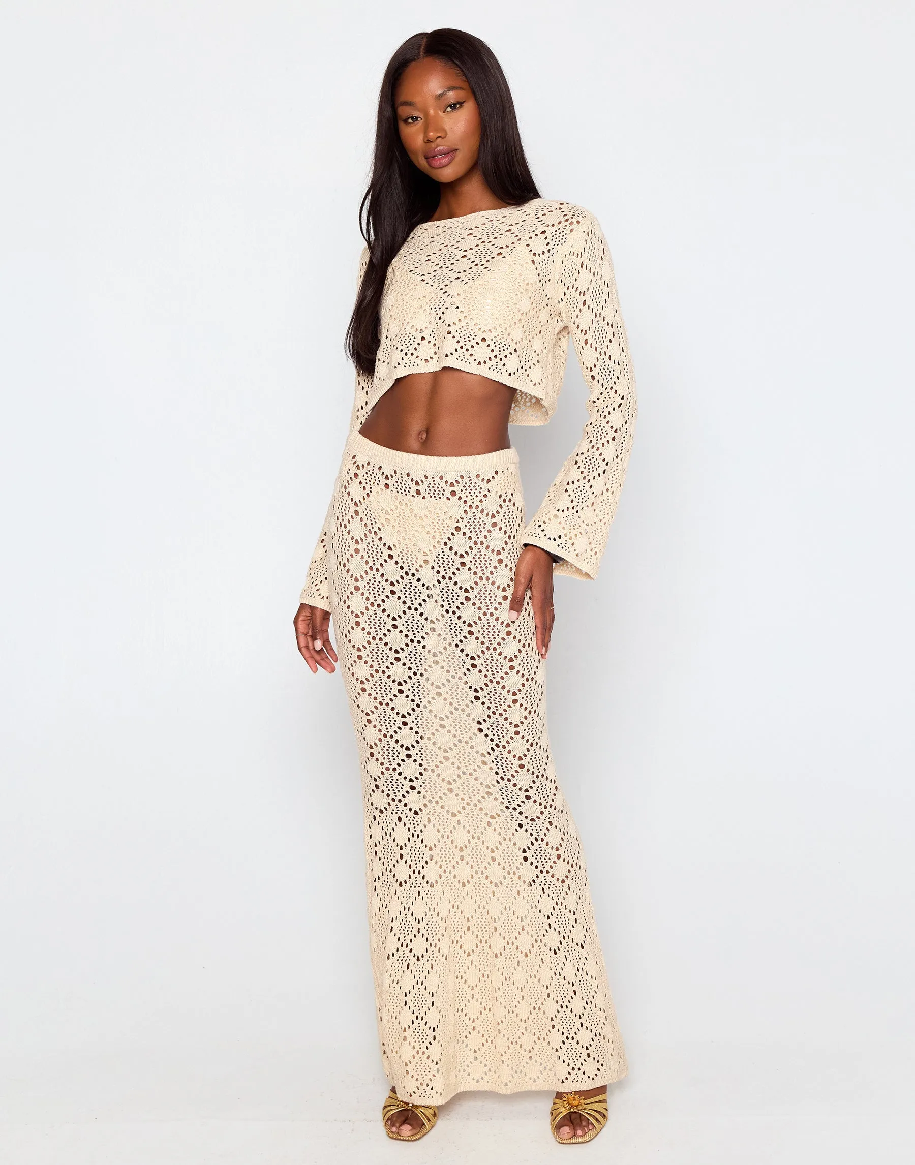 Marina Crop Top by Summer Haus - Beige sold by Beach Bunny