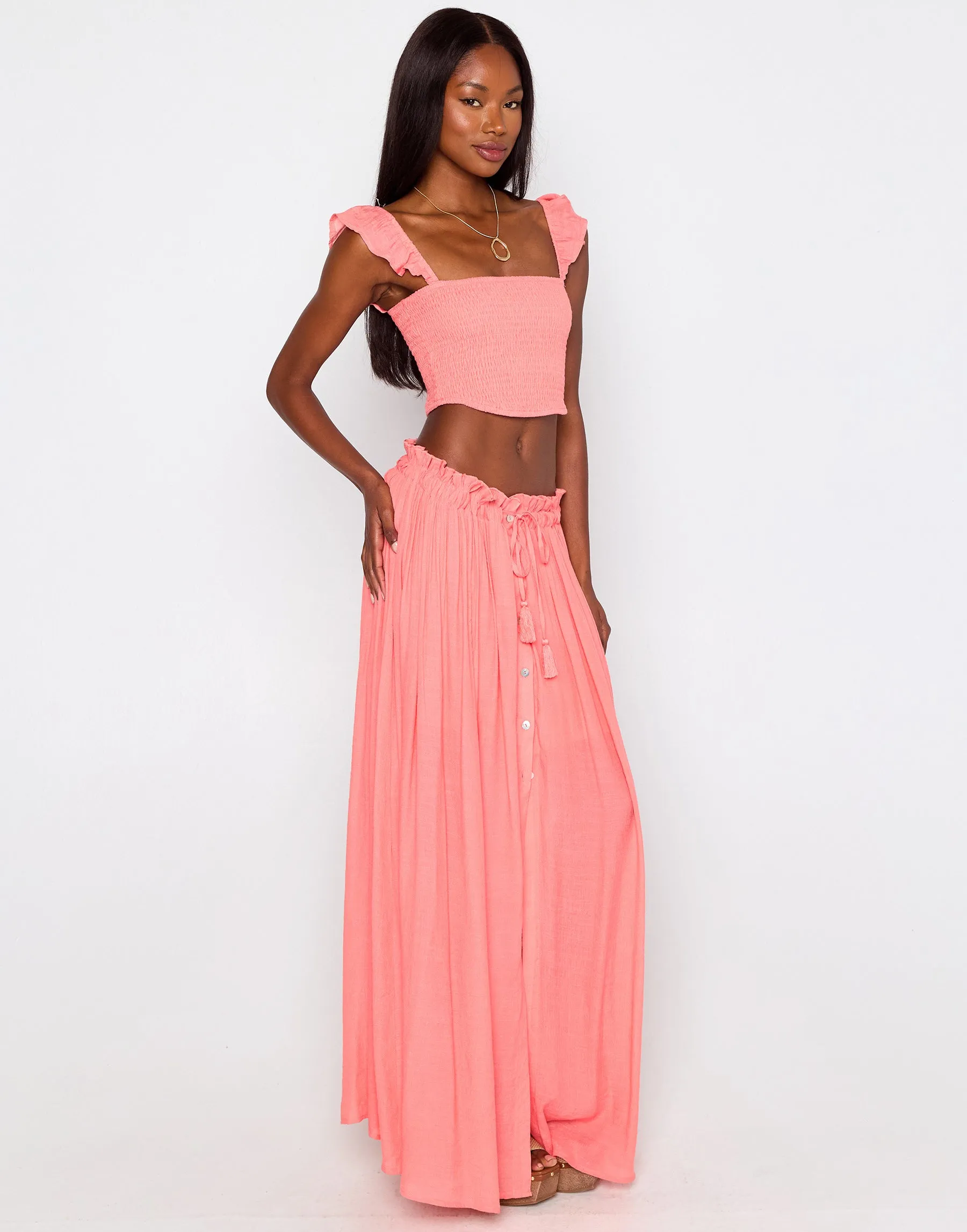 Selene Top and Skirt Set by Summer Haus - Coral sold by Beach Bunny product image thumbnail 2