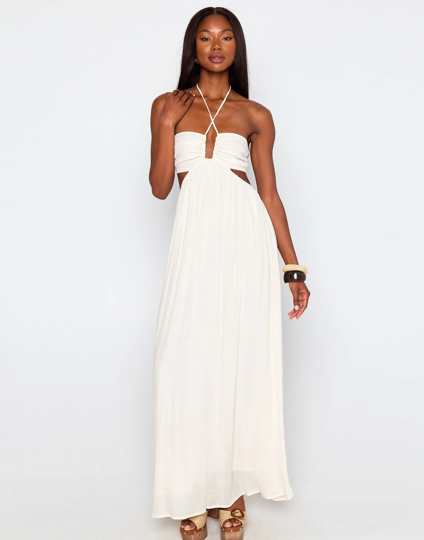 Ava Maxi Dress by Summer Haus - White sold by Beach Bunny