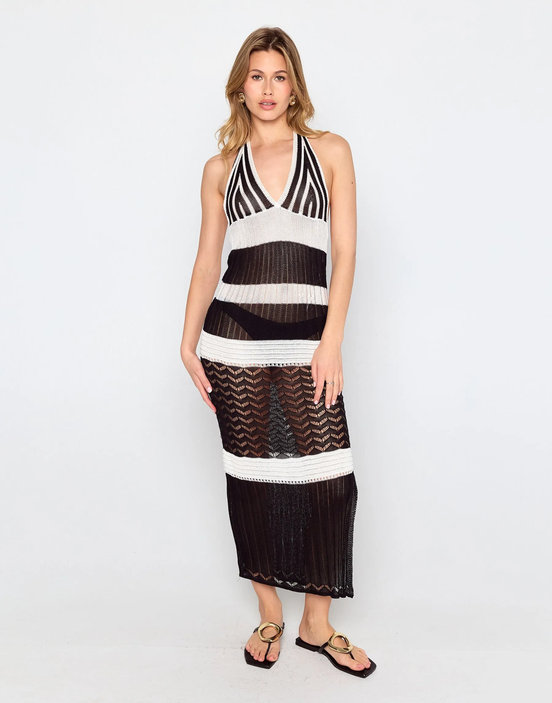 Tidal Wave Crochet Maxi by Summer Haus - White sold by Beach Bunny