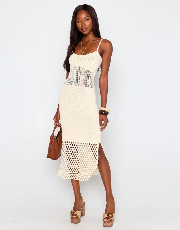 Sunset Breeze Dress by Summer Haus - Beige made by Beach Bunny