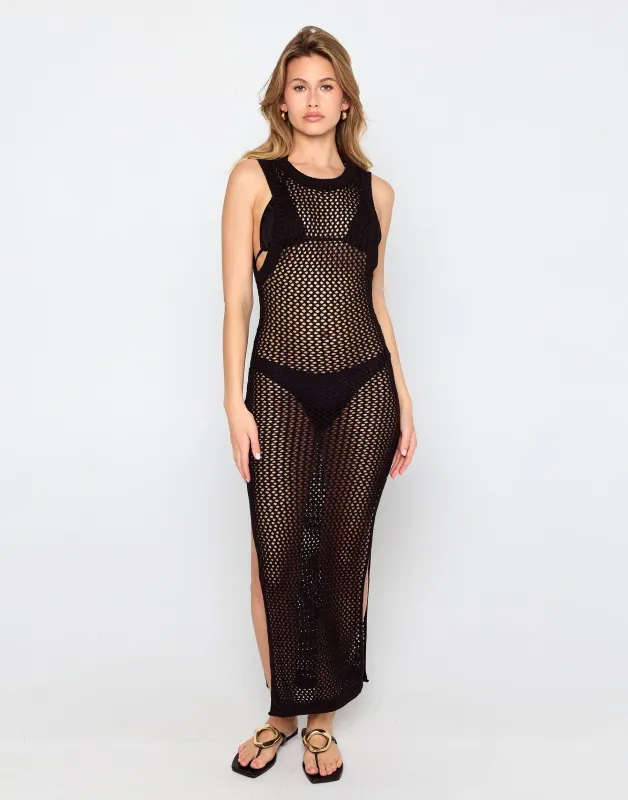 Tropical Temptation Maxi by Summer Haus - Black sold by Beach Bunny