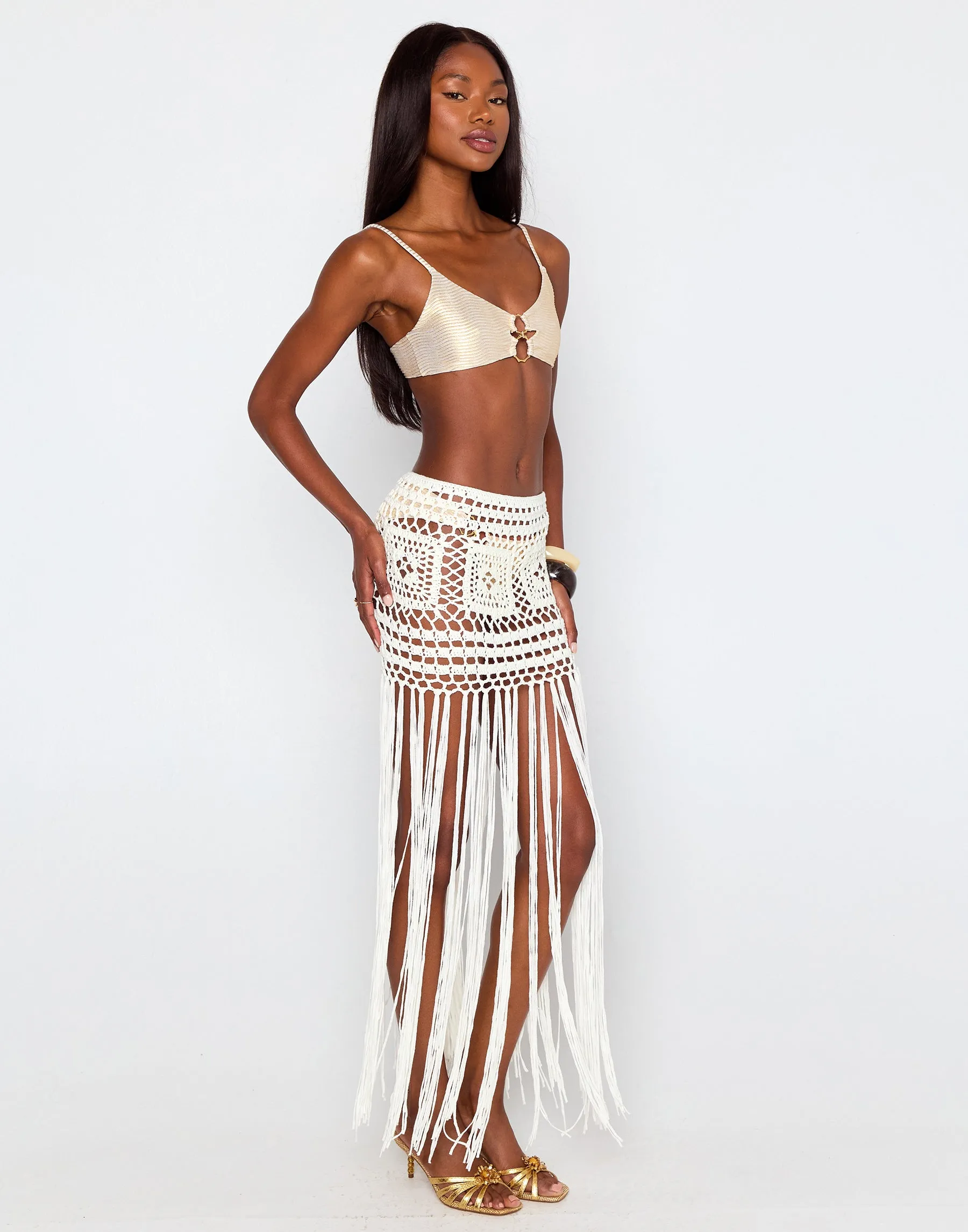 Coastal Waves Crochet Skirt by Summer Haus- Off White sold by Beach Bunny product image thumbnail 2