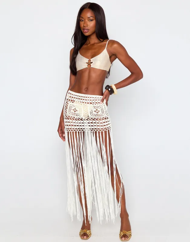 Coastal Waves Crochet Skirt by Summer Haus- Off White made by Beach Bunny