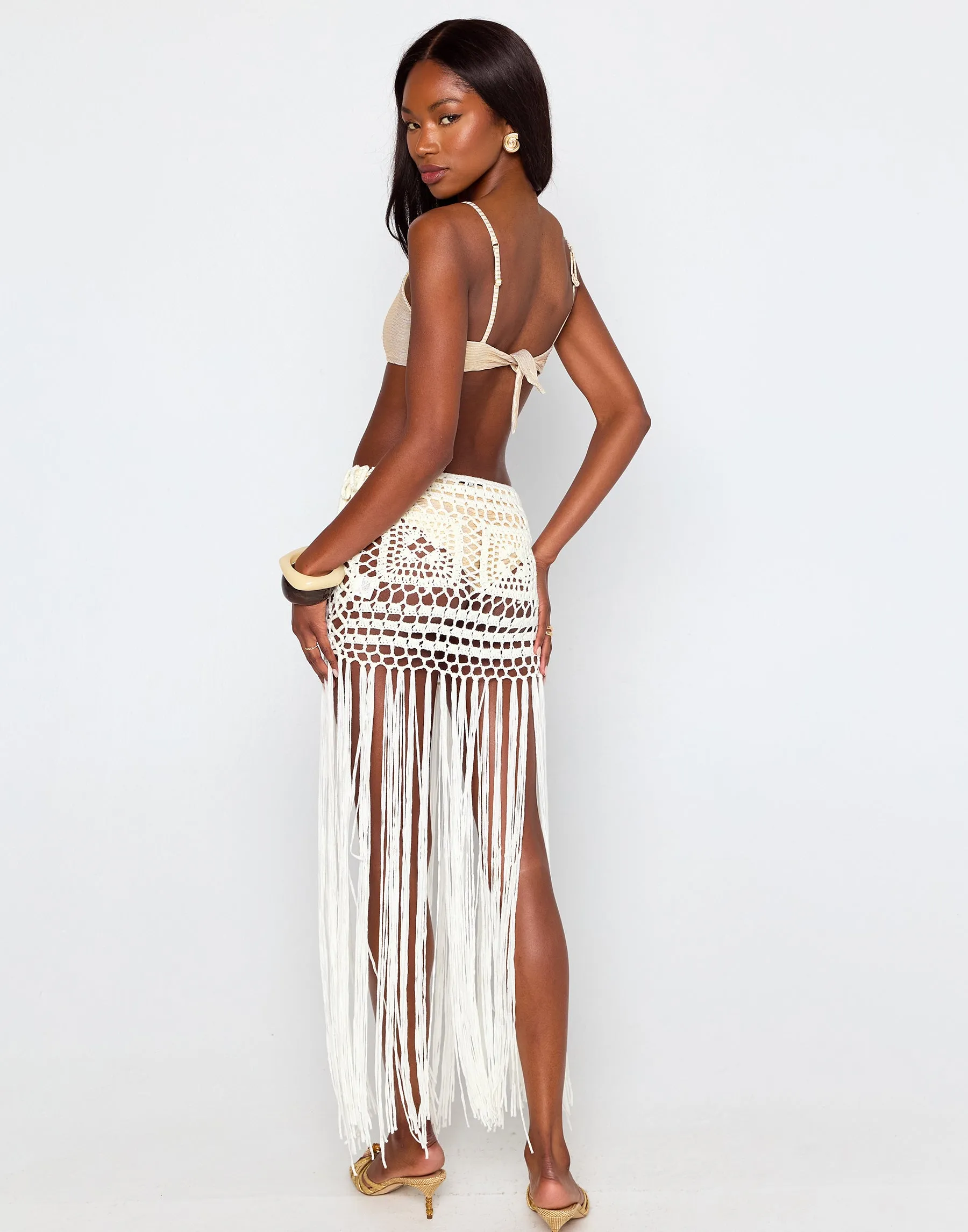 Coastal Waves Crochet Skirt by Summer Haus- Off White sold by Beach Bunny product image thumbnail 3