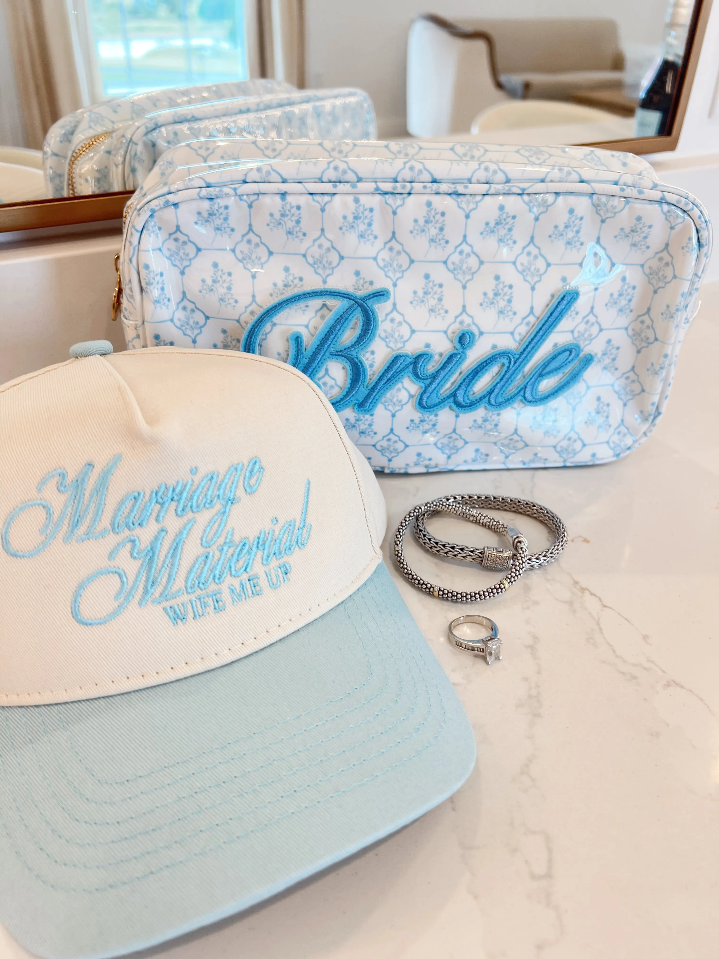 Marriage Material - Blue Vintage Trucker Hat sold by Beach Bunny product image thumbnail 3
