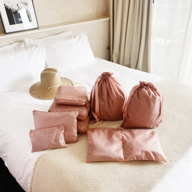 Compression Cubes & Packing Bags Set, 8-pack, Pink/Blush sold by Beach Bunny