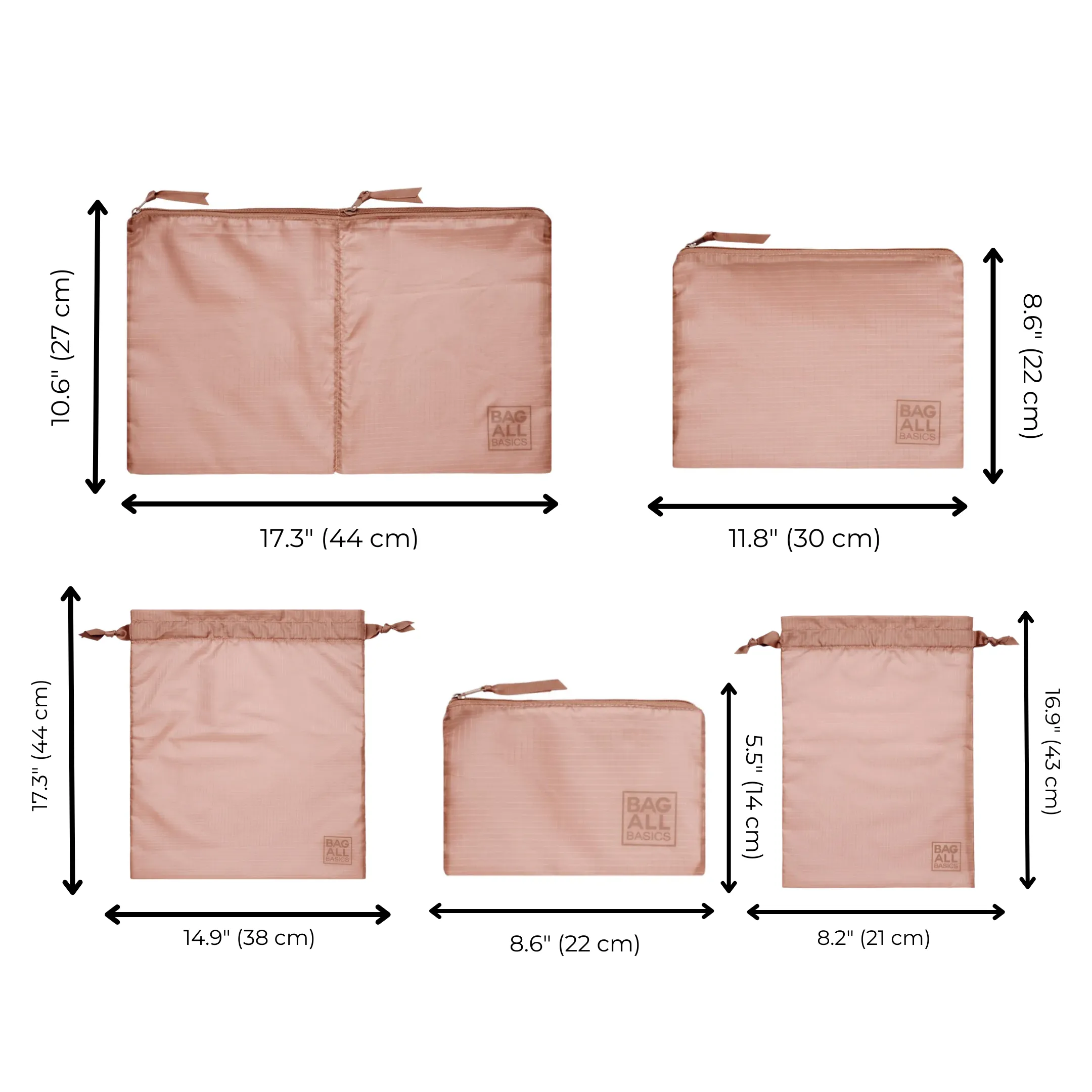 Compression Cubes & Packing Bags Set, 8-pack, Pink/Blush sold by Beach Bunny product image thumbnail 4