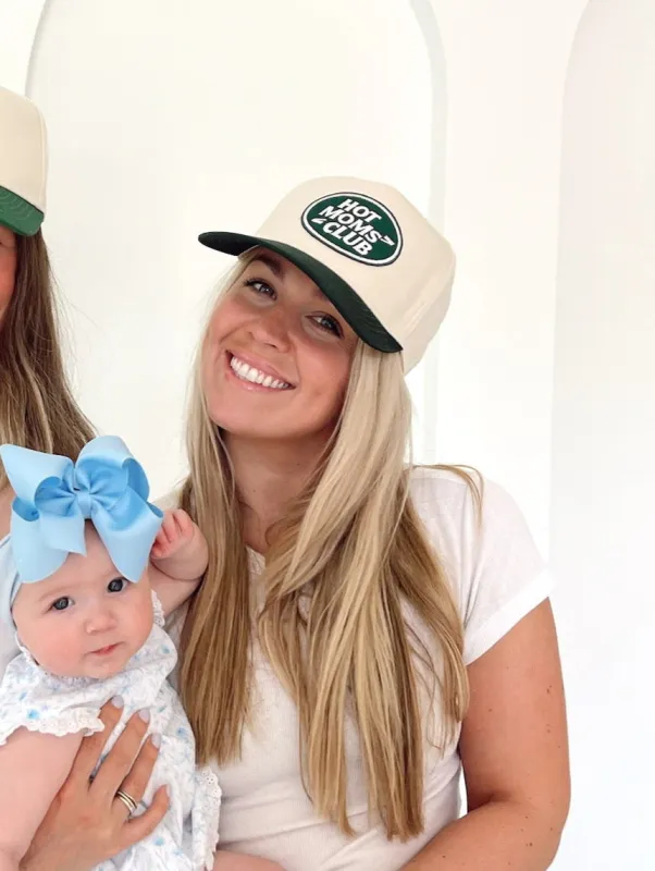 Hot Moms Club - Green Vintage Trucker Hat sold by Beach Bunny