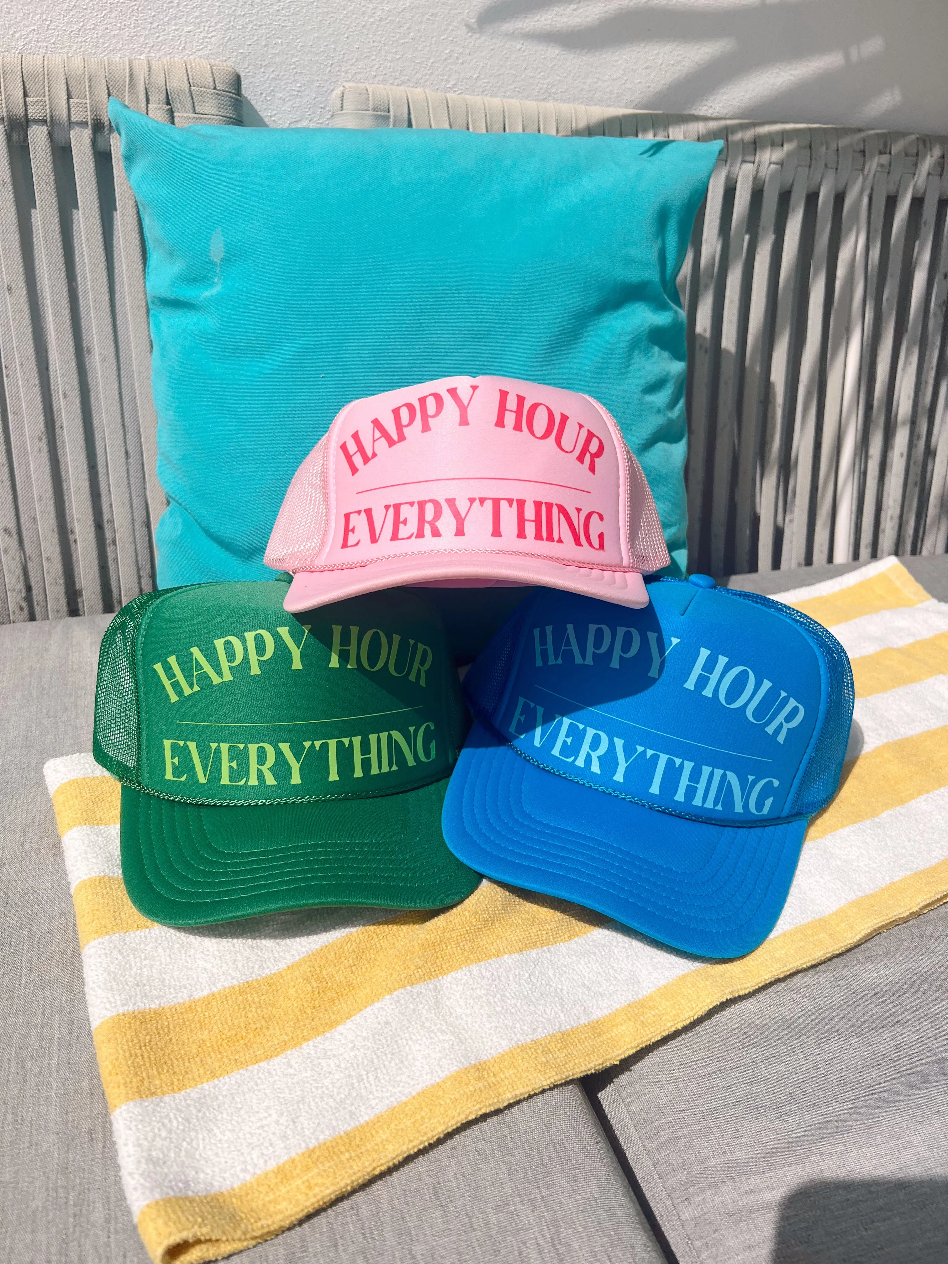 Happy Hour / Everything Trucker Hat by KenzKustomz sold by Beach Bunny product image thumbnail 3