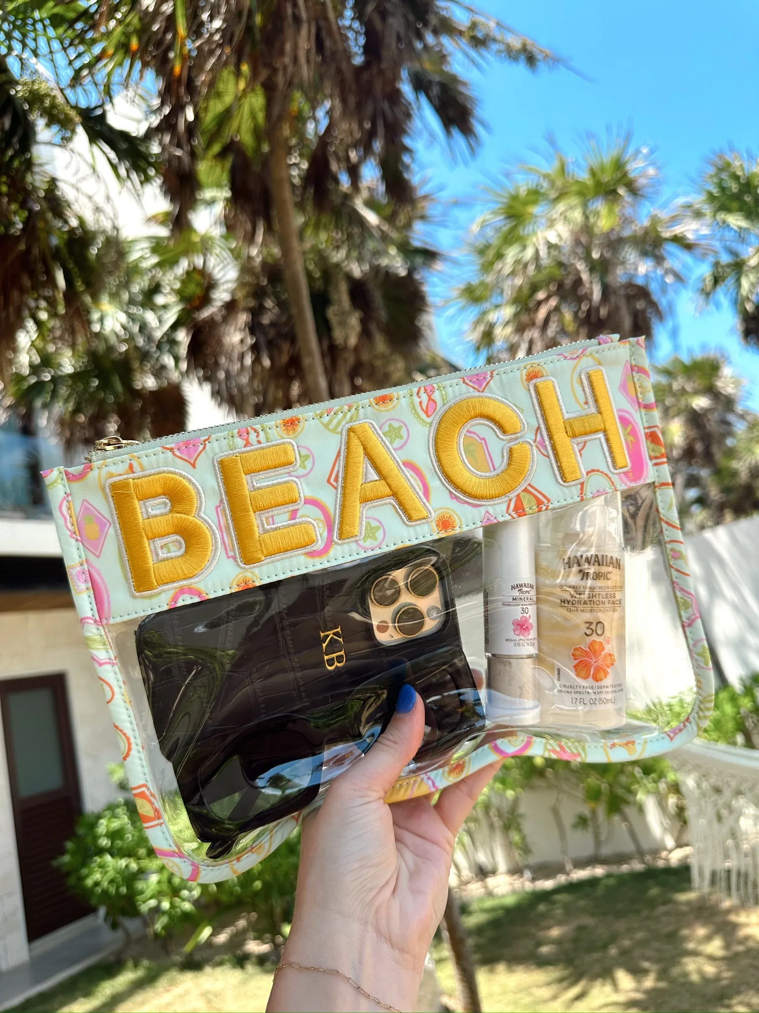 Beach Clear Pouch - Mint Palms sold by Beach Bunny product image thumbnail 4