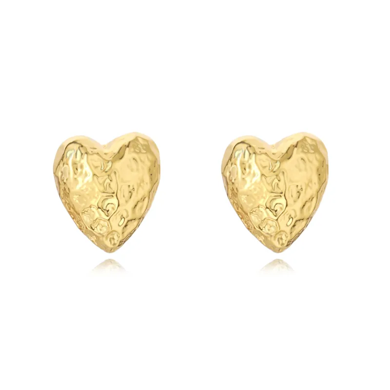 Corinne Heart Studs made by Sahira Jewelry Design