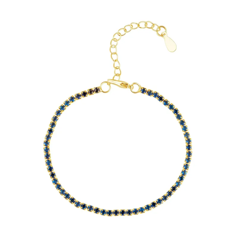 Chloe Tennis Bracelet Sapphire sold by Beach Bunny