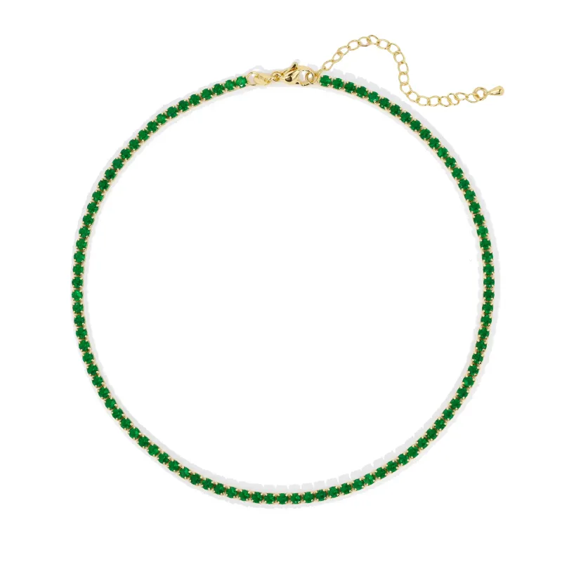 Chloe Tennis Choker - Emerald sold by Beach Bunny