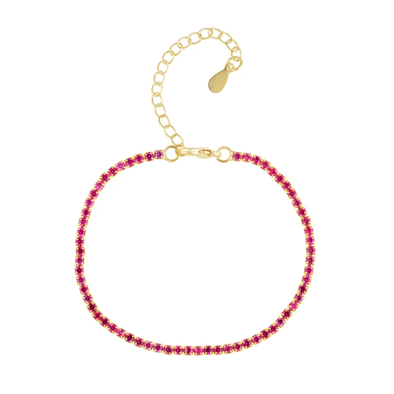 Chloe Tennis Bracelet Pink sold by Beach Bunny