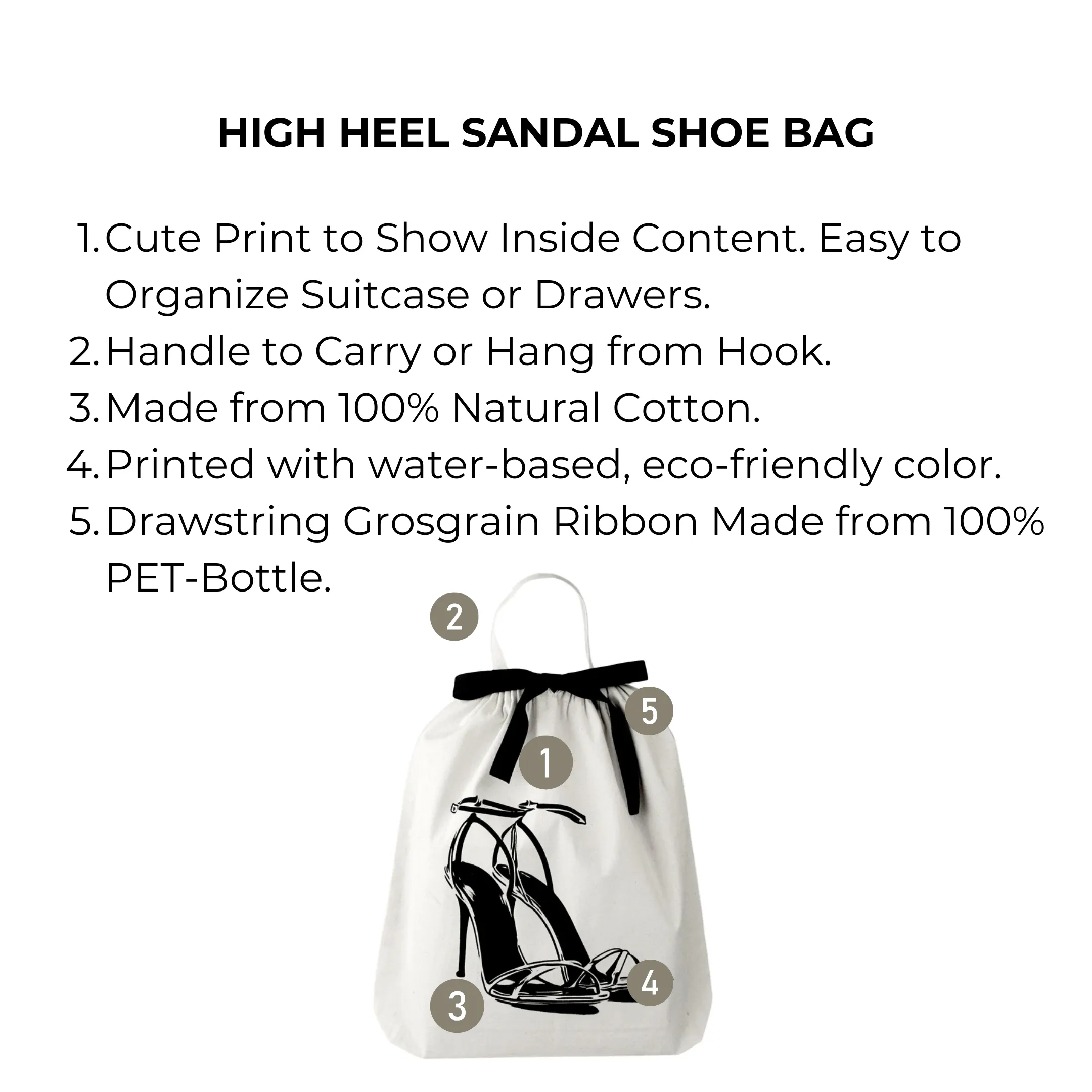 High Heel Sandal Shoe Bag, Cream sold by Beach Bunny product image thumbnail 4