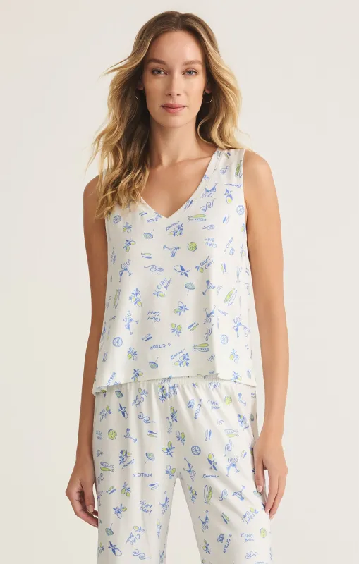 Bridgette Citron Tank by Z Supply - White made by Z Supply