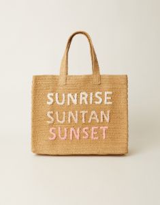 Sunrise, Suntan, Sunset Tote by BTB Los Angeles - Sand Coral Rainbow sold by Beach Bunny