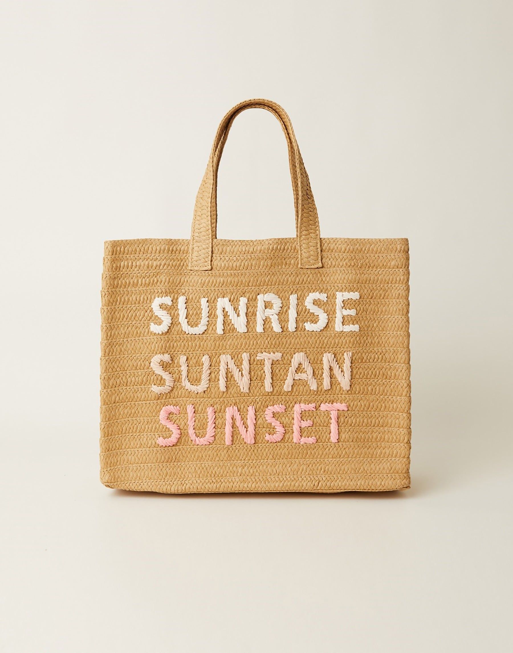 Sunrise, Suntan, Sunset Tote by BTB Los Angeles - Sand Coral Rainbow sold by Beach Bunny