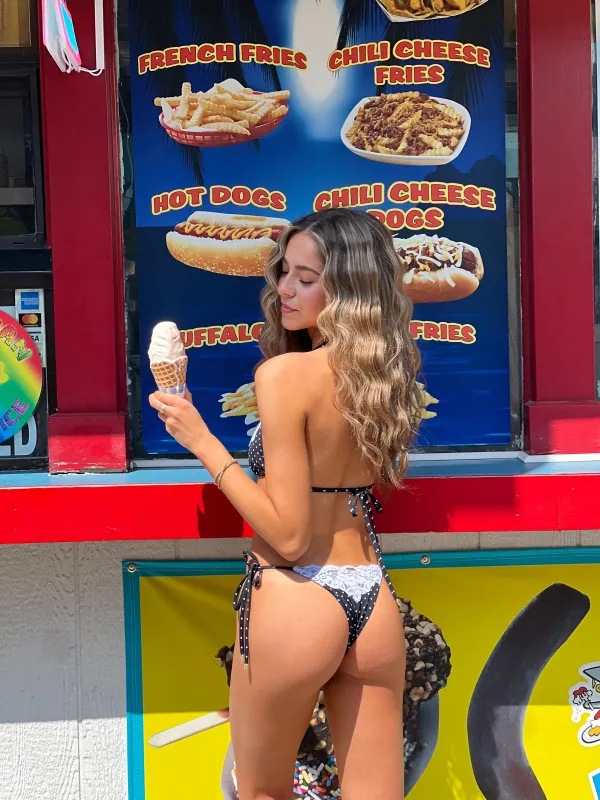 Gigi Tie Side Thong - Black White Dot sold by Beach Bunny