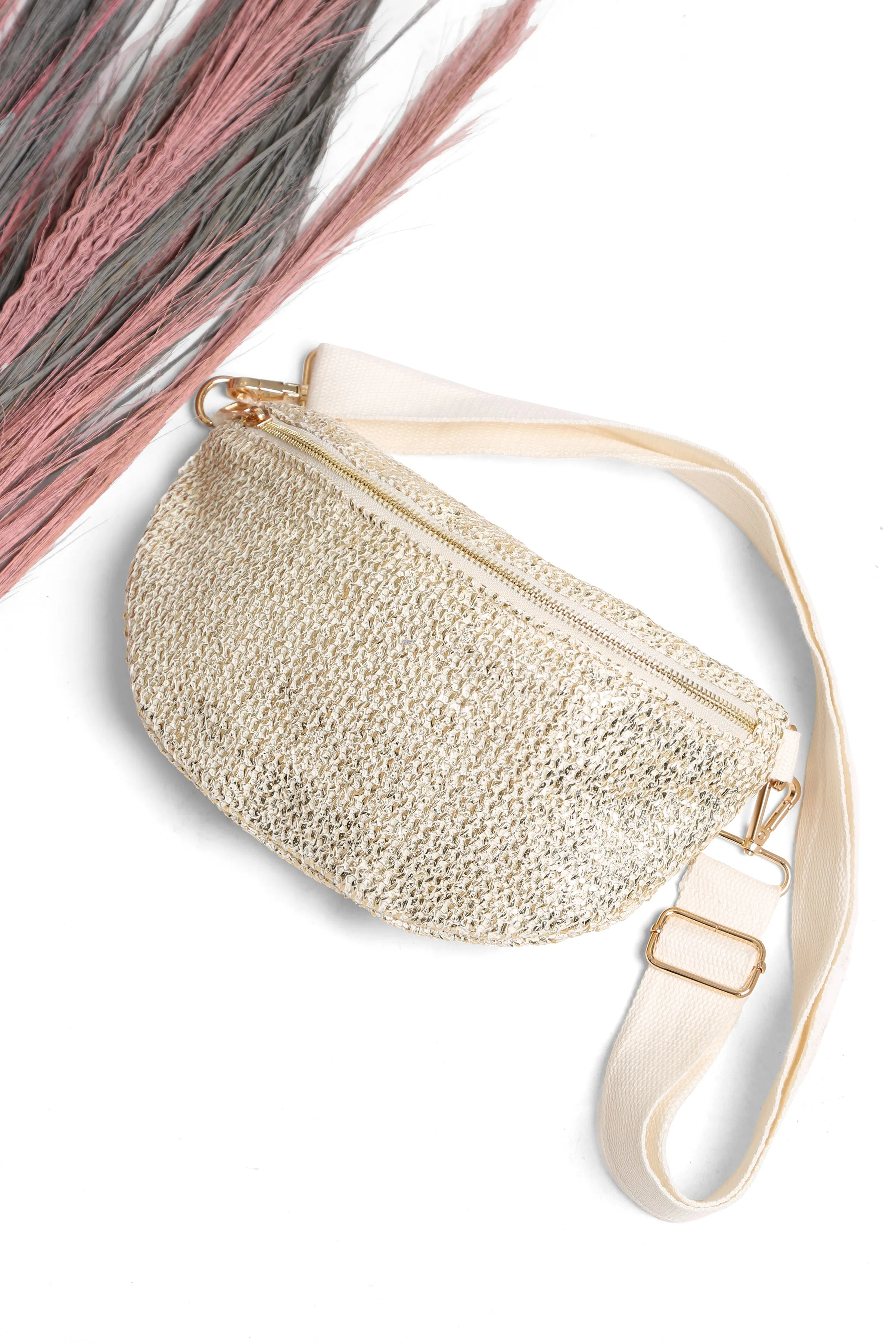 Straw Sling Bag - Beige sold by Beach Bunny