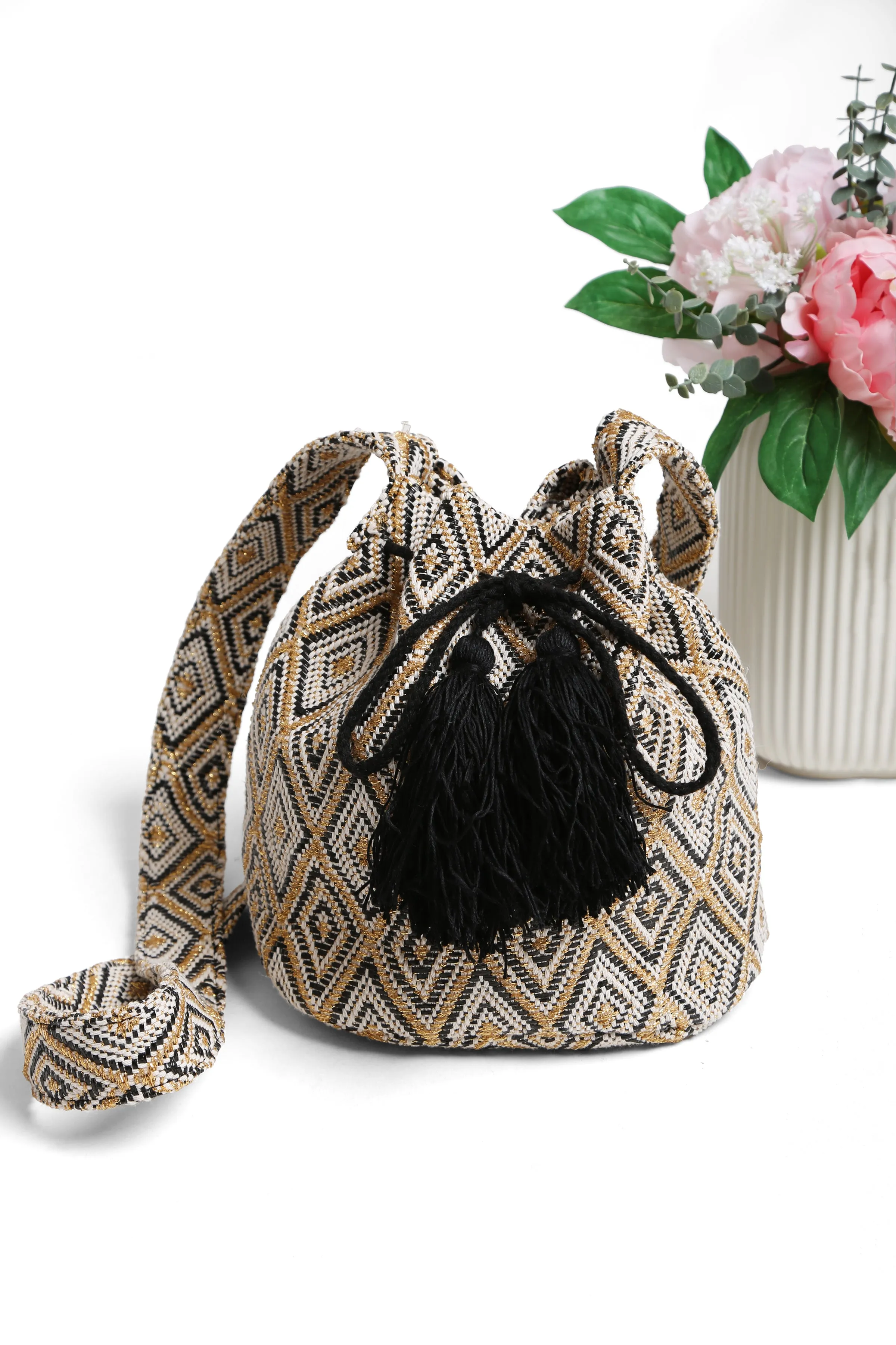 Bucket Crossbody Bag - Black sold by Beach Bunny