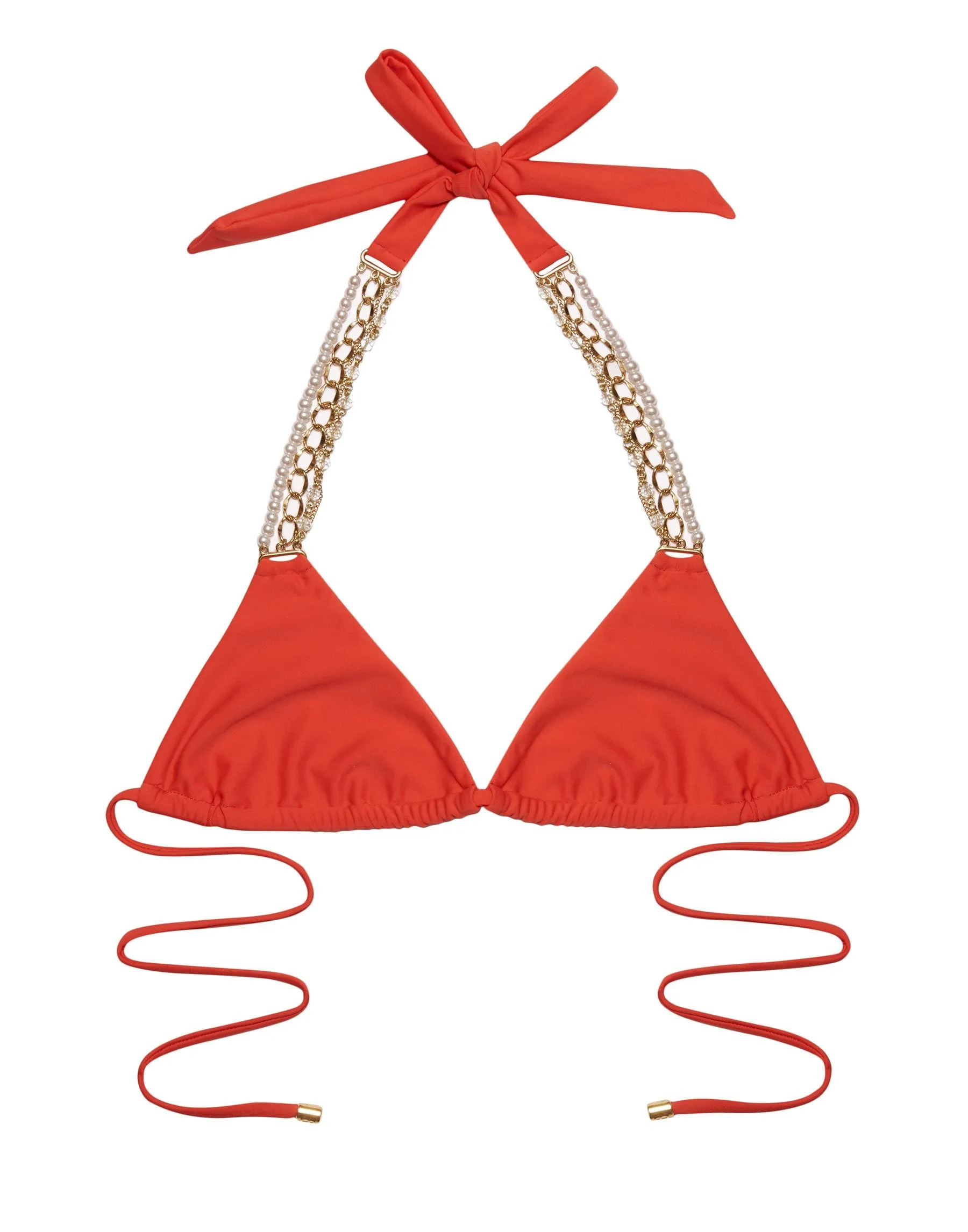 Pretty in Pearls Triangle Top - Poppy sold by Beach Bunny product image thumbnail 3