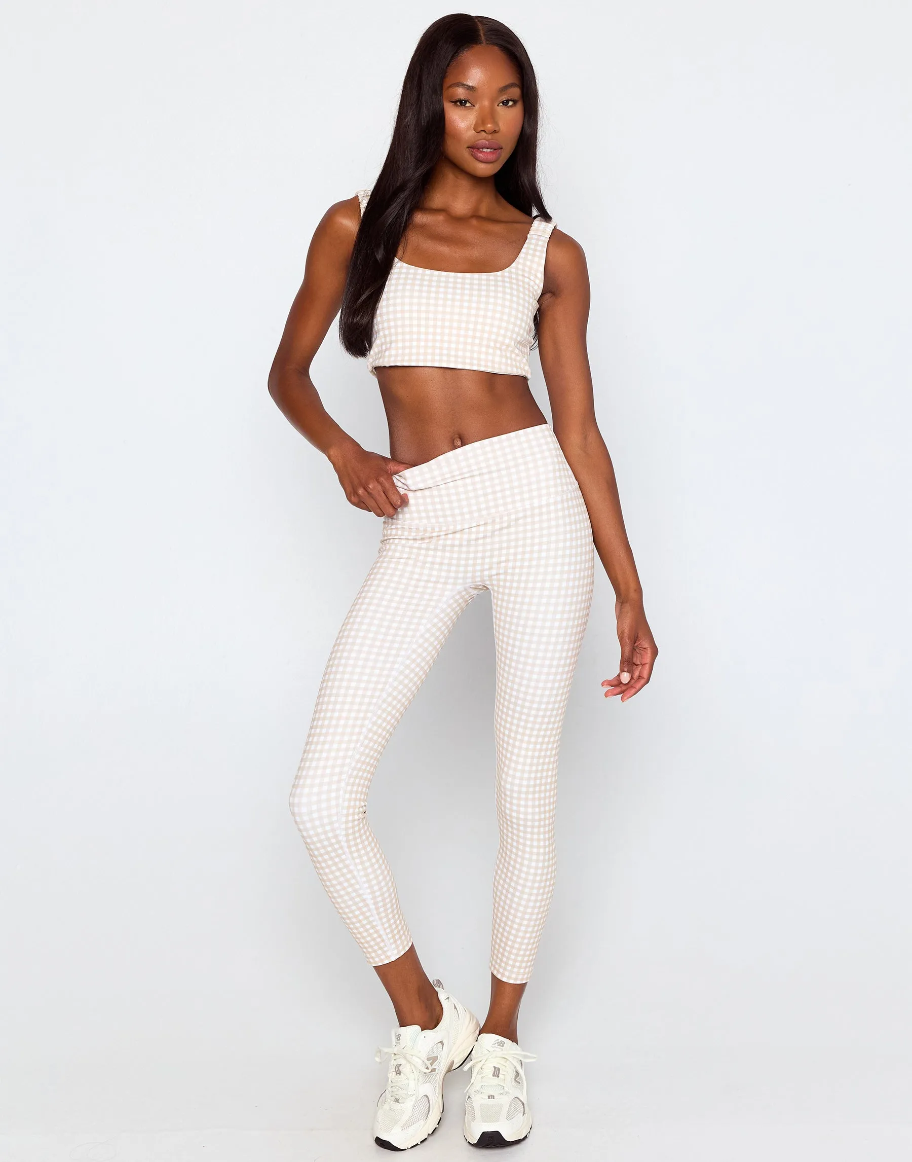 Olivia Bra Top - Beige Gingham sold by Beach Bunny