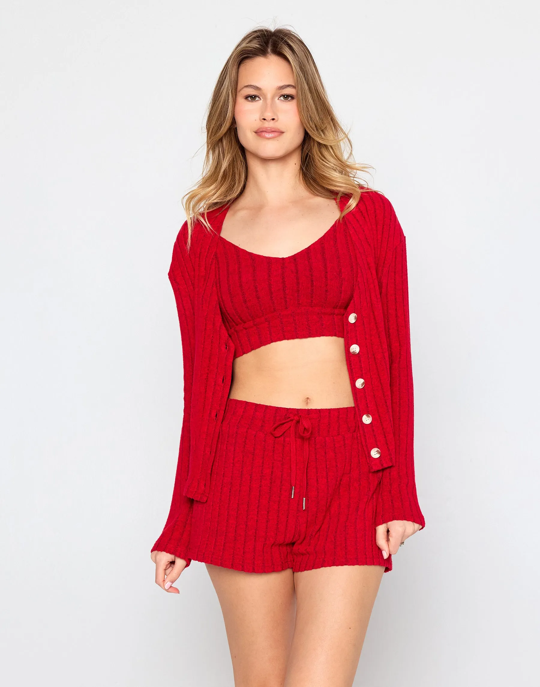 Mai Long Sleeve Cardigan - Red sold by Beach Bunny product image thumbnail 4