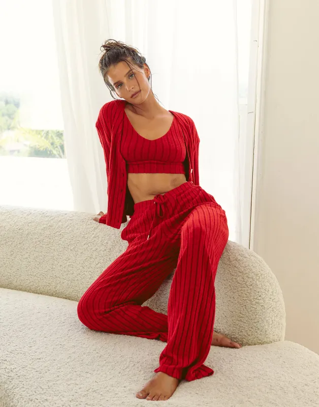 Mai Wide Leg Pant - Red sold by Beach Bunny