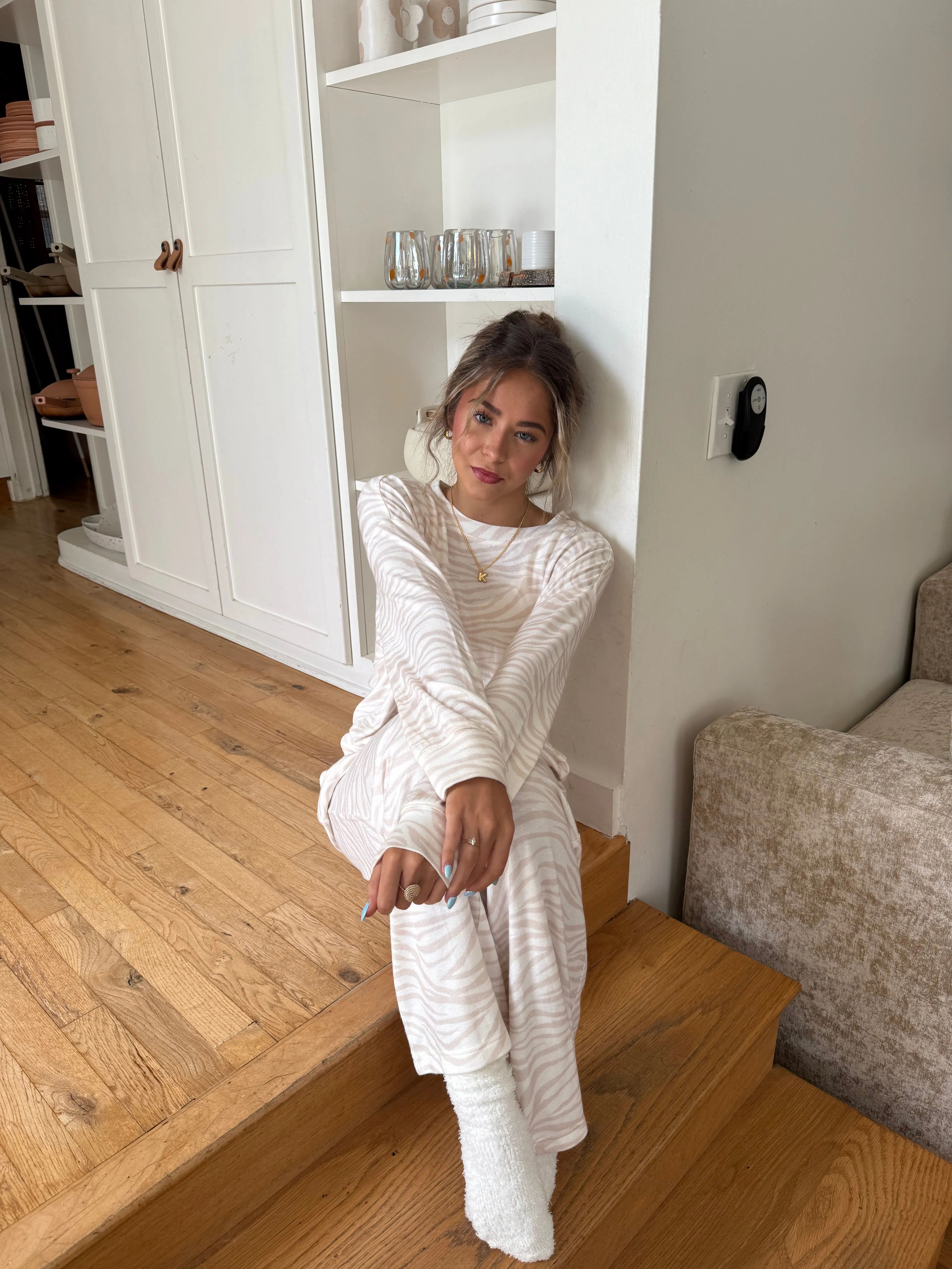 Mai Crew Sweatshirt - White Tiger sold by Beach Bunny