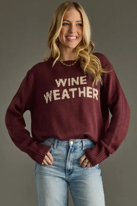 Wine Weather Sweater by Panache - Purple sold by Beach Bunny