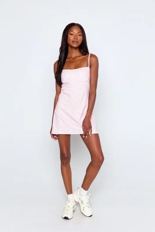 Courtside Dress - Pink Gingham sold by Beach Bunny