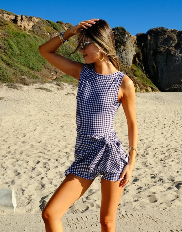 Swift Move Wrap Dress - Black Gingham made by Beach Bunny