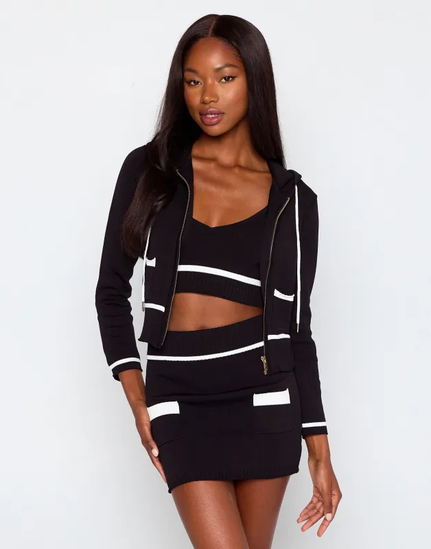 Juliette Knit Skirt - Black sold by Beach Bunny