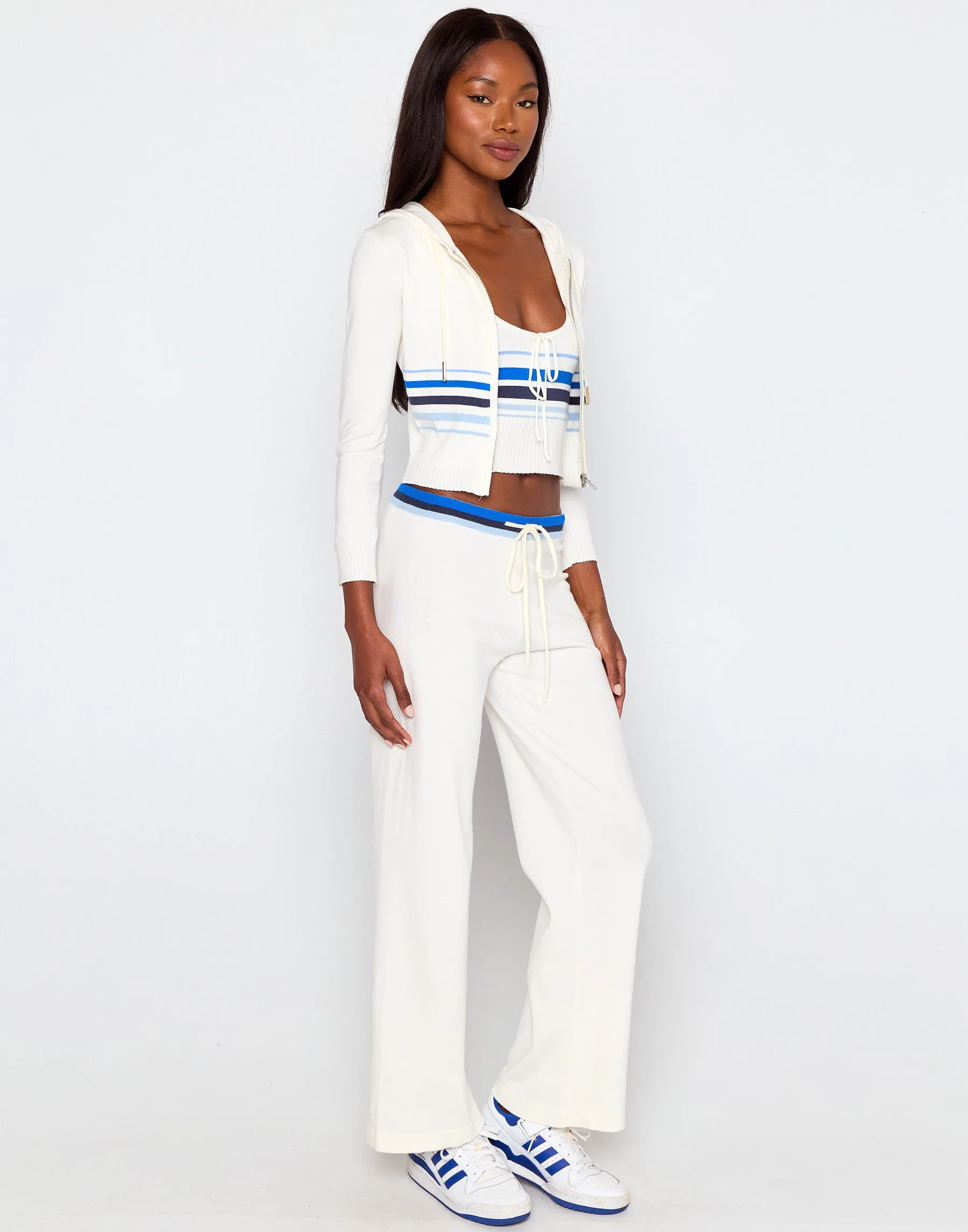 Colette Knit Stripe Pant - White/Blue sold by Beach Bunny product image thumbnail 4