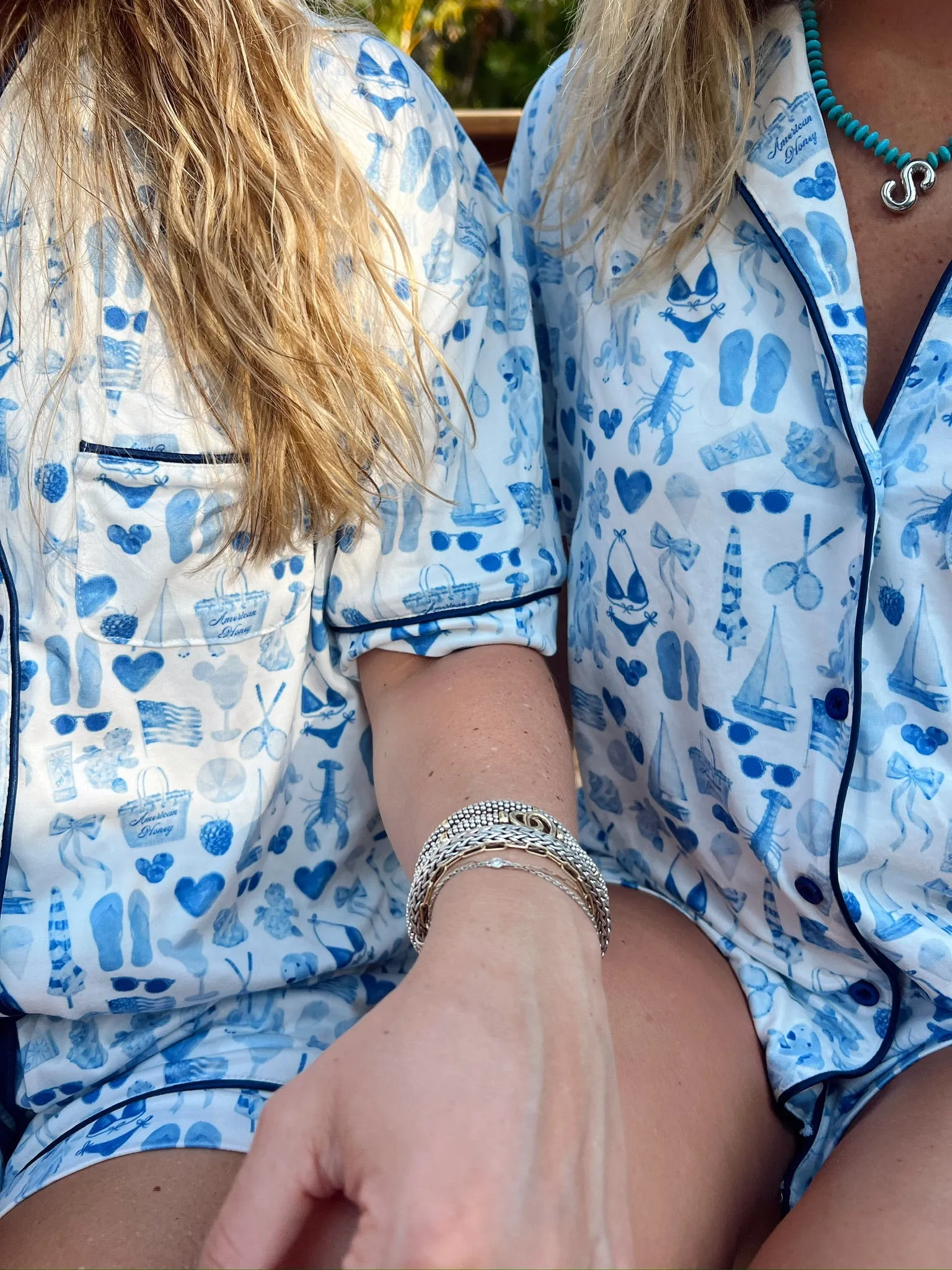 Blue Americana - Short Sleeve Pajama Set sold by Beach Bunny product image thumbnail 3