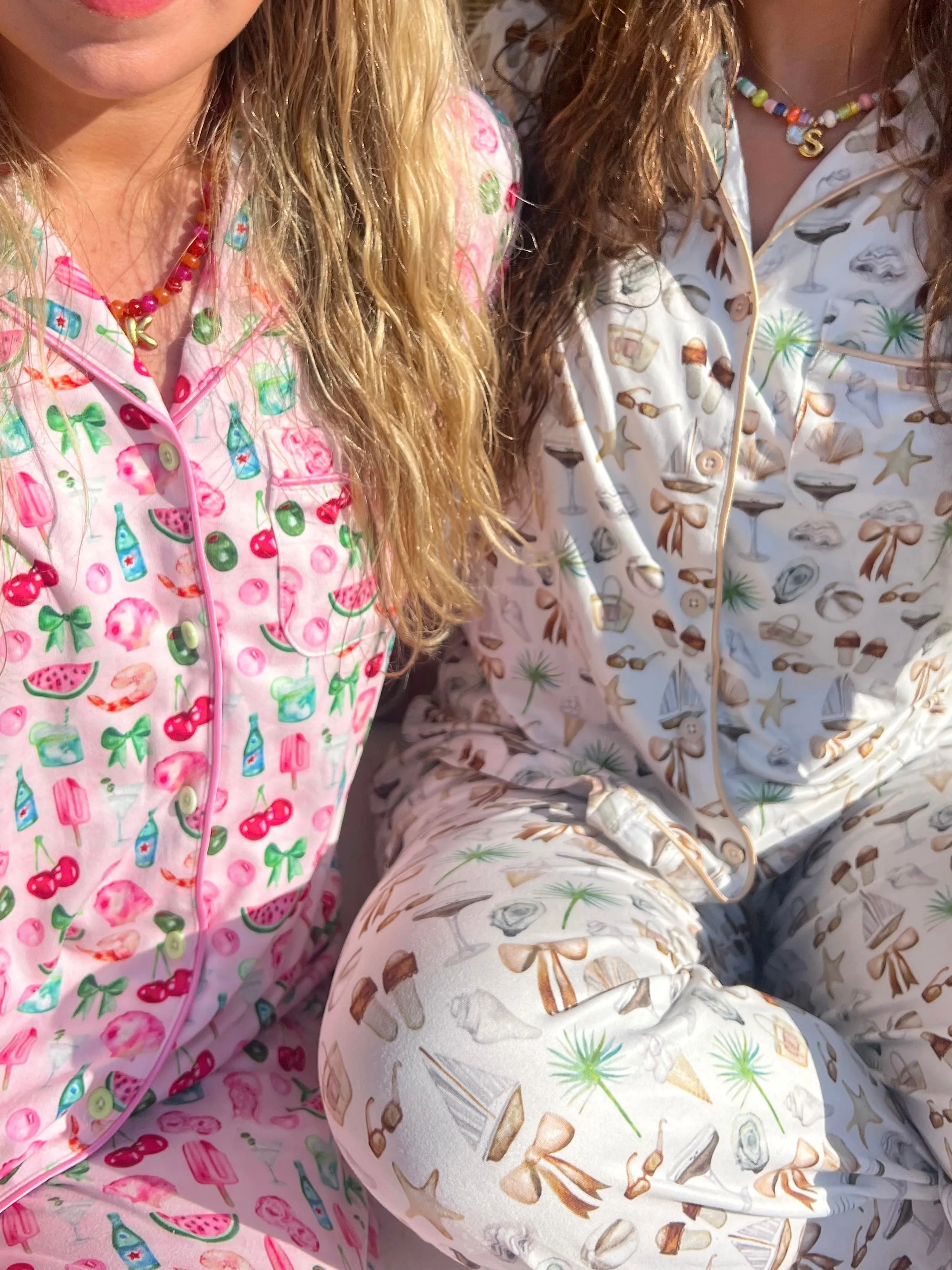 Neutral Coastal Cocktail - Short Sleeve + Pant Pajama Set sold by Beach Bunny product image thumbnail 5