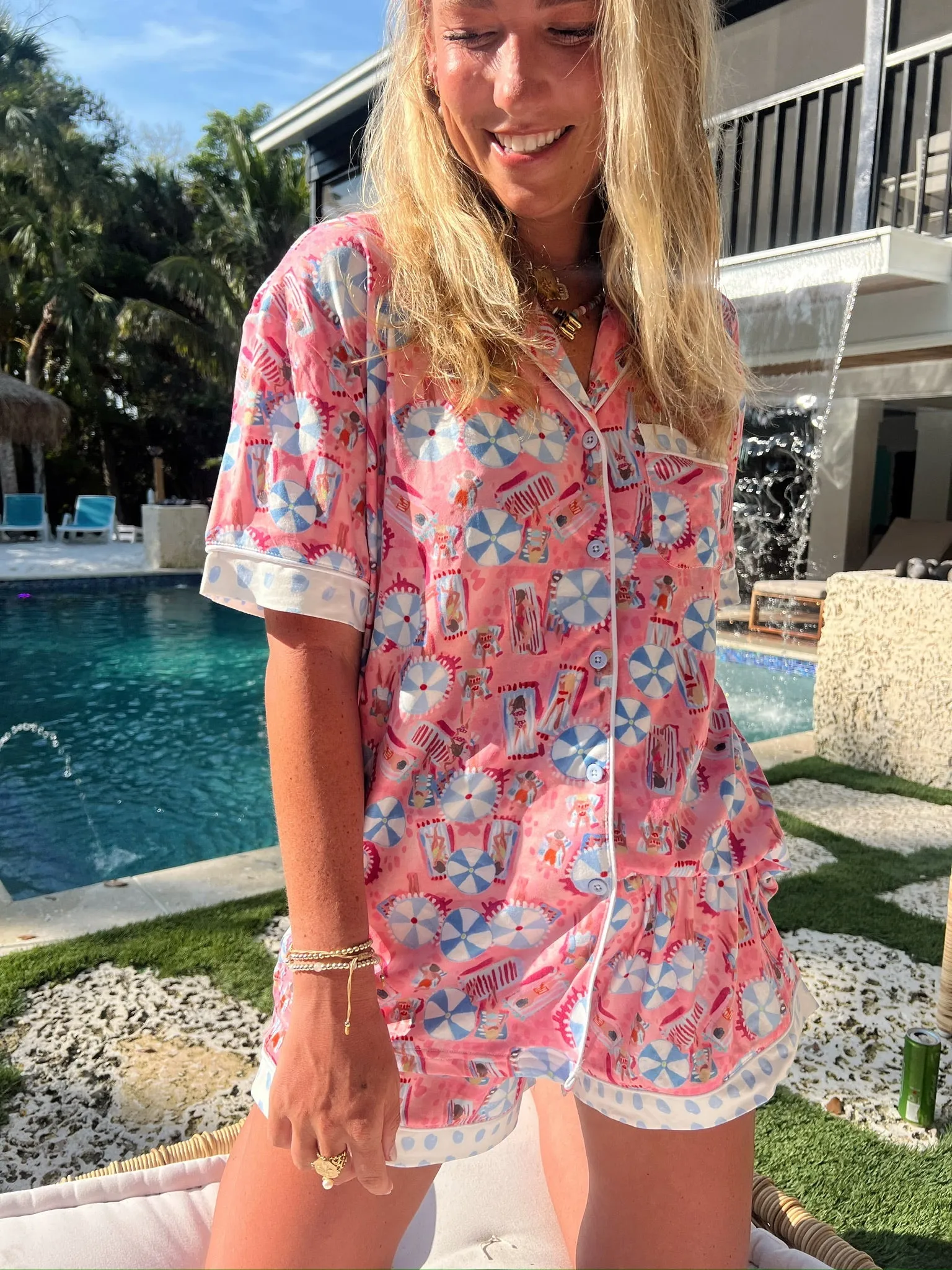 Pink Beach - Short Sleeve Pajama Set sold by Beach Bunny product image thumbnail 3