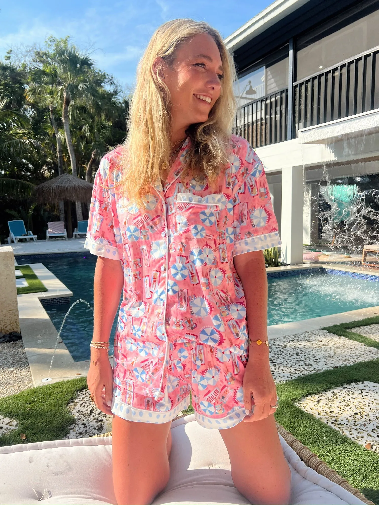 Pink Beach - Short Sleeve Pajama Set sold by Beach Bunny product image thumbnail 2