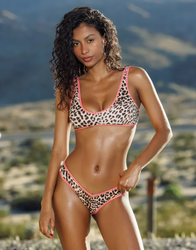 Hali Bralette Top - Leopard sold by Beach Bunny