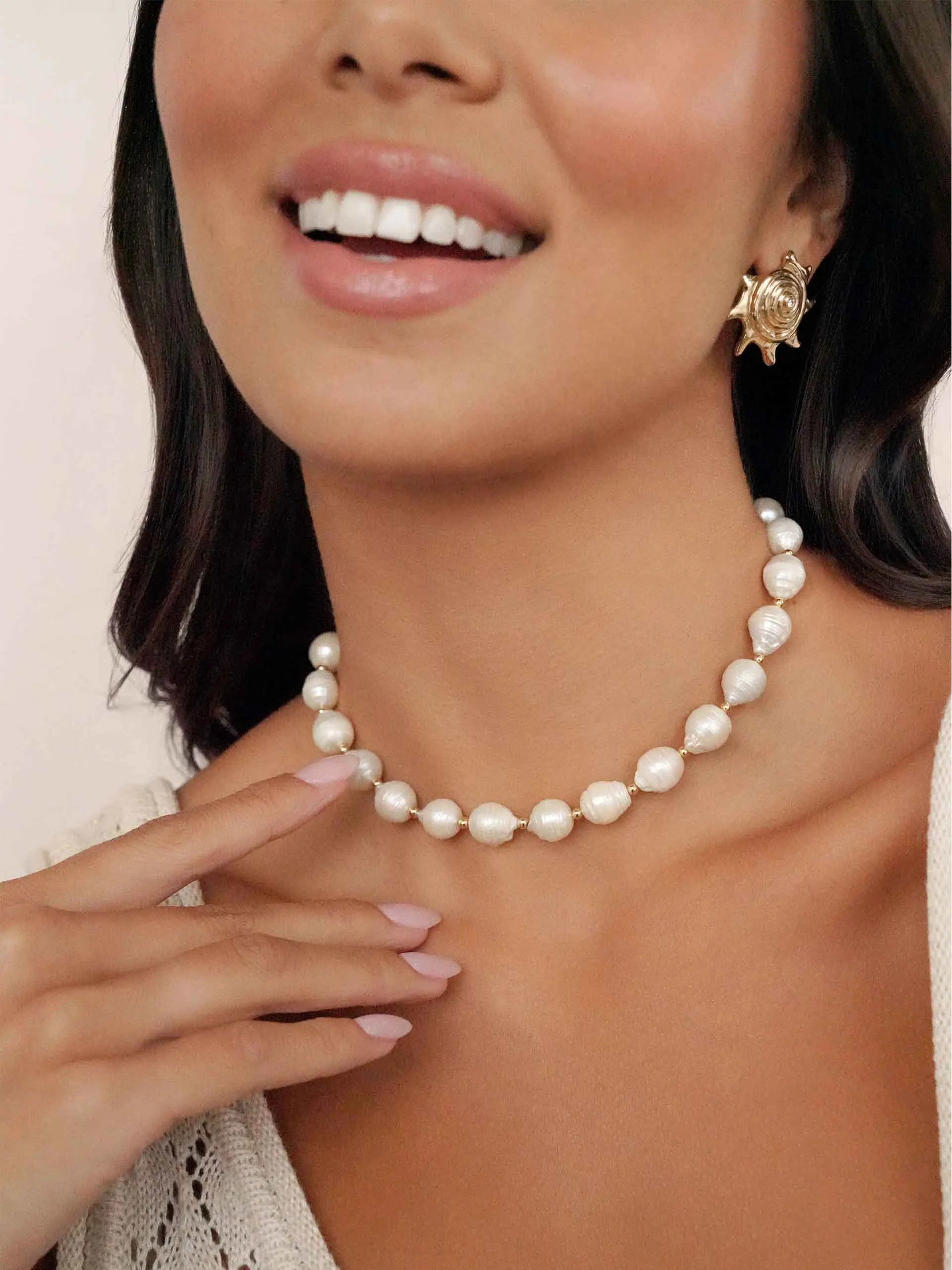 Freshwater Pearl Necklace by Ettika sold by Beach Bunny product image thumbnail 4