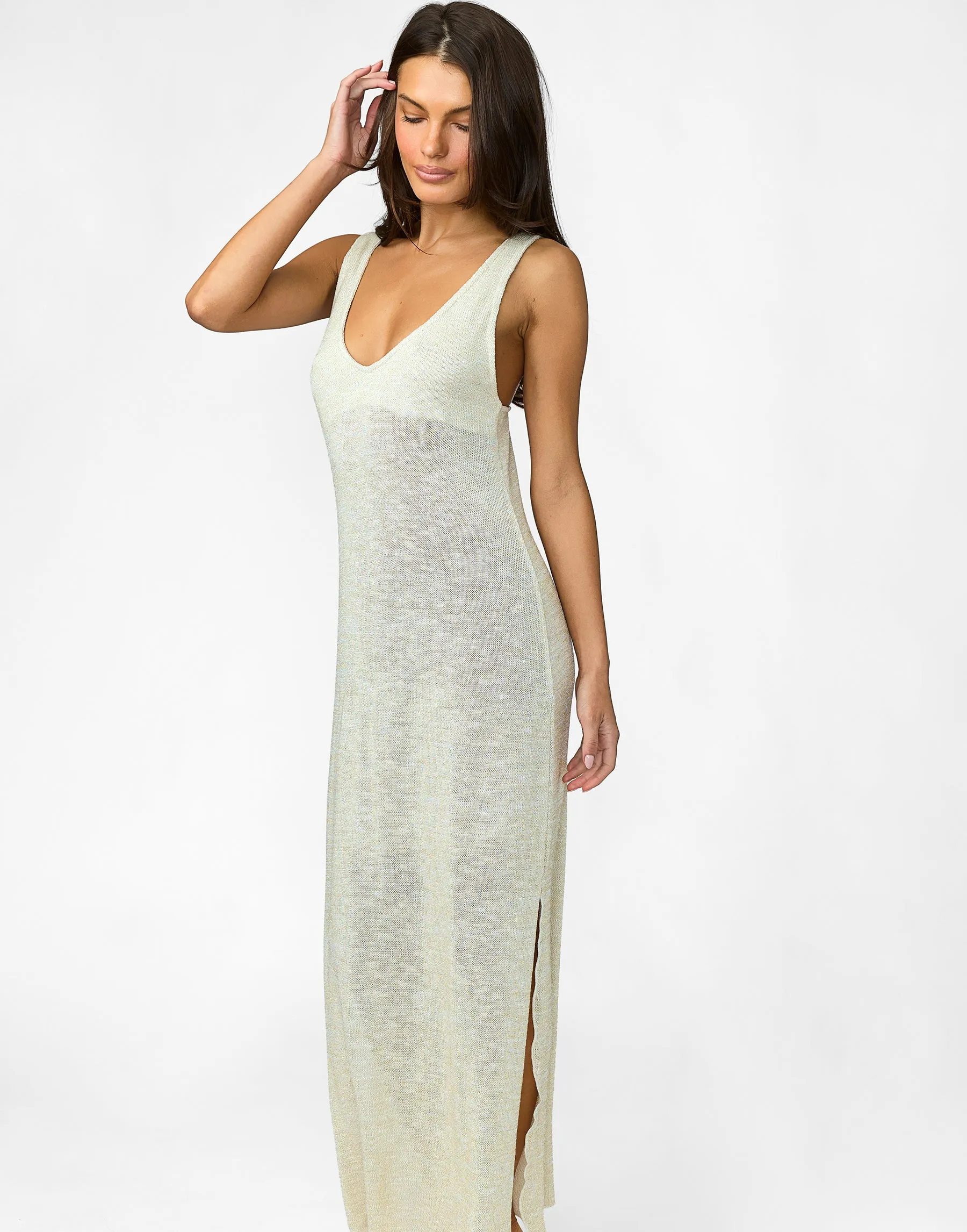 Amaia Maxi Dress - Gold Knit sold by Beach Bunny product image thumbnail 5