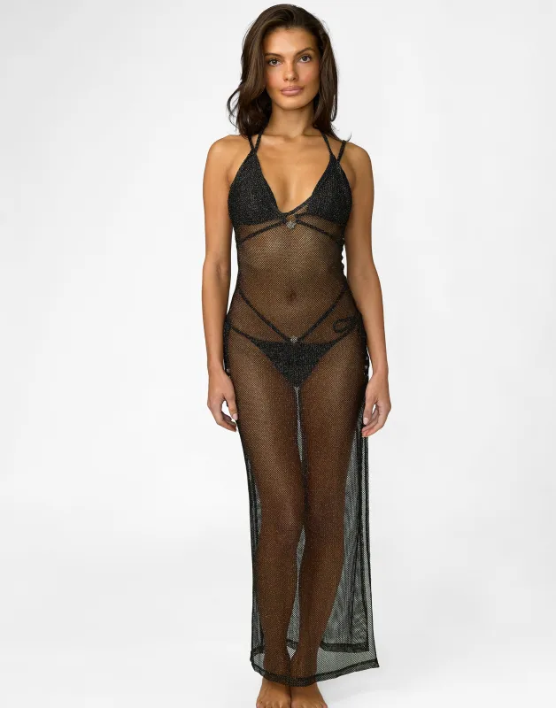 Dudley Maxi Dress - Black made by Beach Bunny