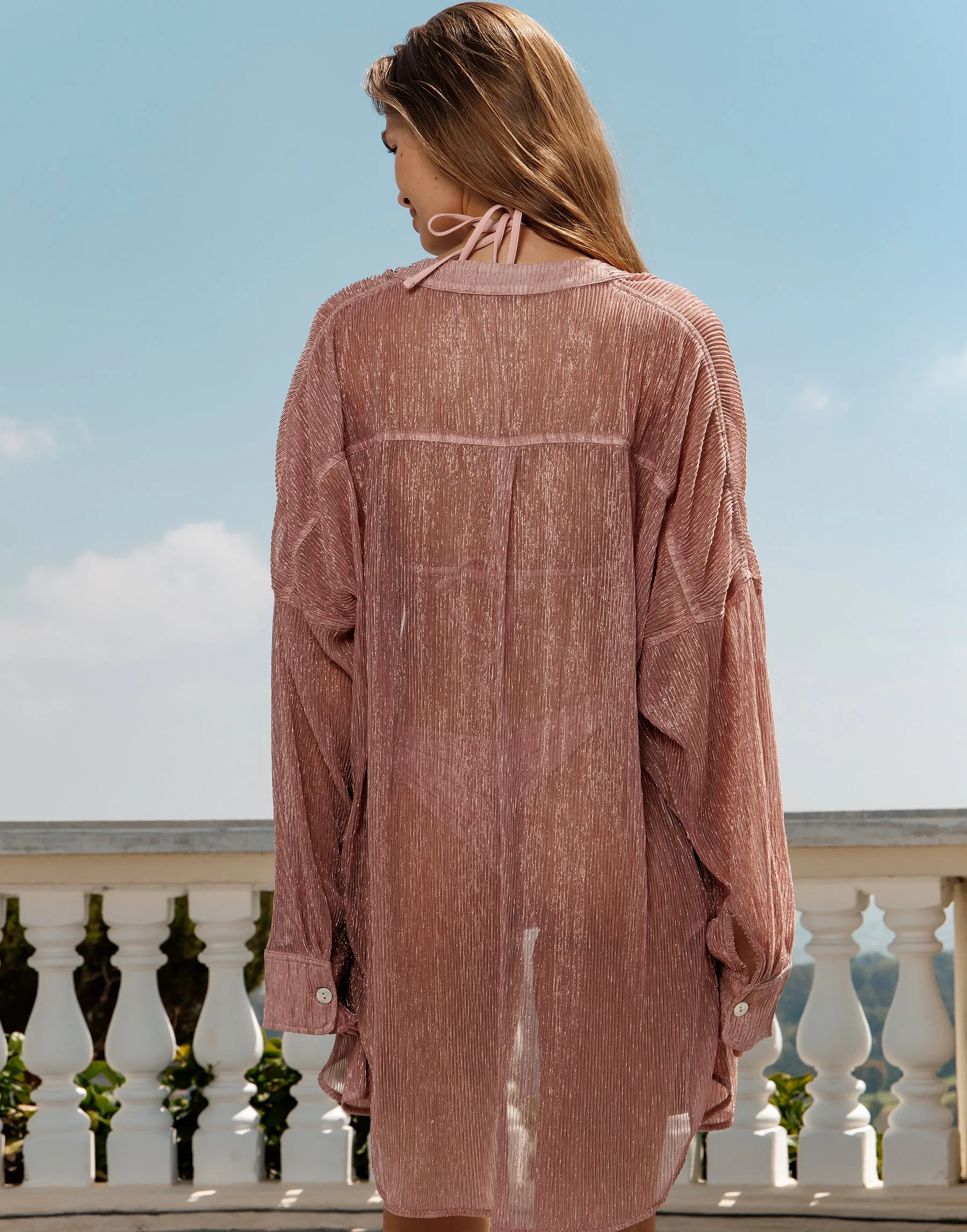 SICILY SHIRT - BLUSH sold by Beach Bunny product image thumbnail 3
