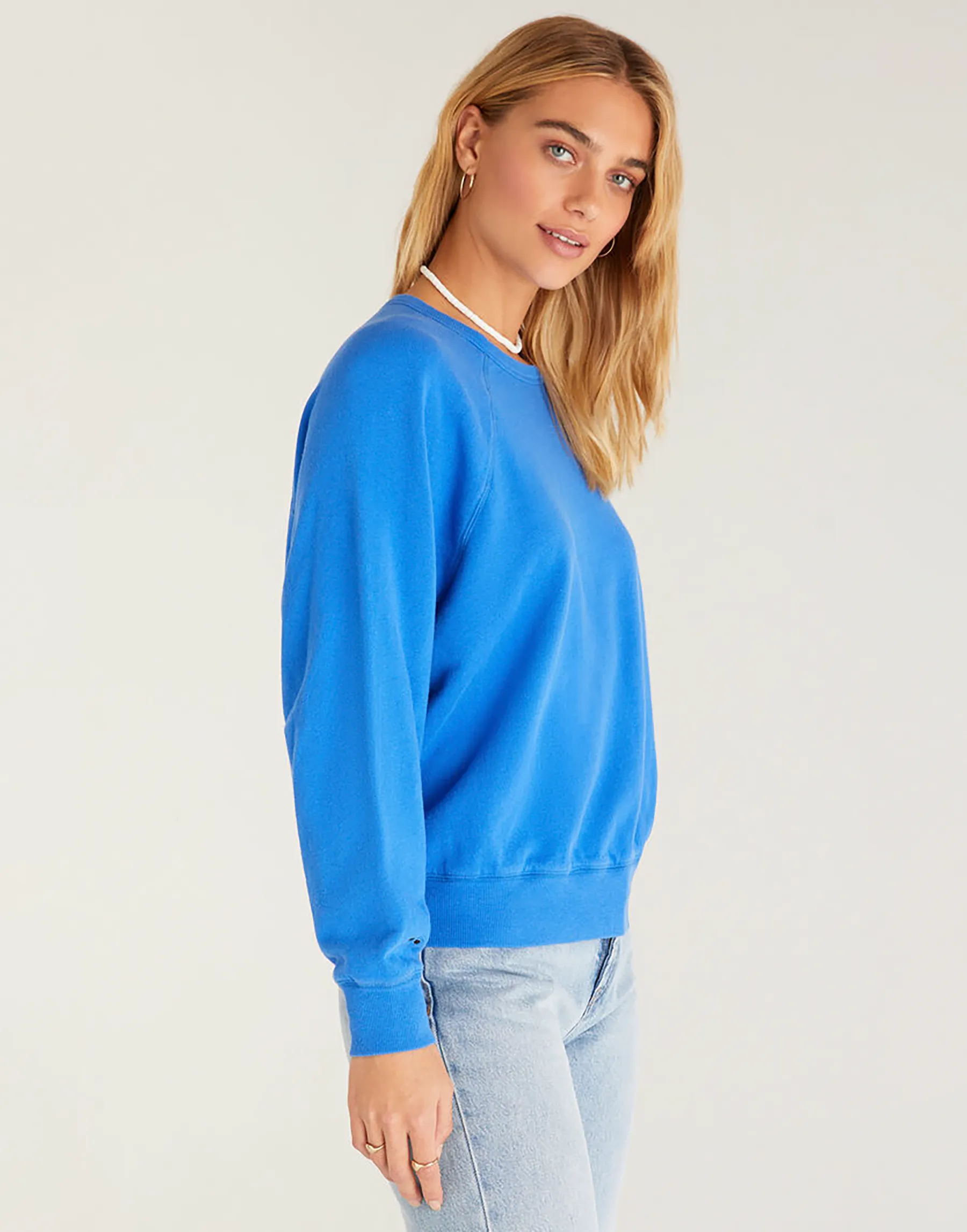 Vintage Statement Sweatshirt by Z Supply - Bright Blue sold by Beach Bunny product image thumbnail 4