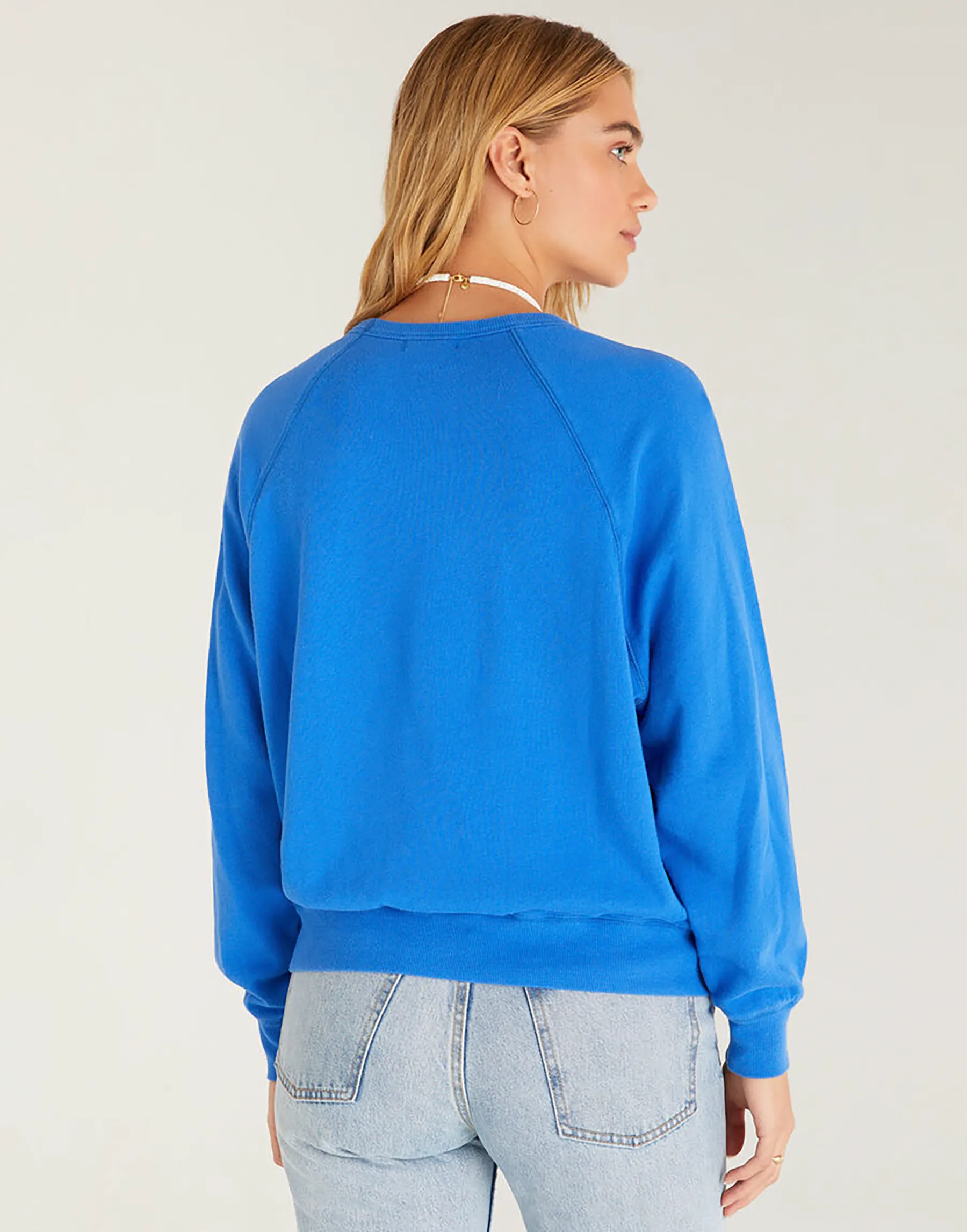 Vintage Statement Sweatshirt by Z Supply - Bright Blue sold by Beach Bunny product image thumbnail 3