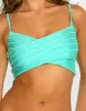 Wendy Bralette Top - Aqua Shiny Wide Rib sold by Beach Bunny