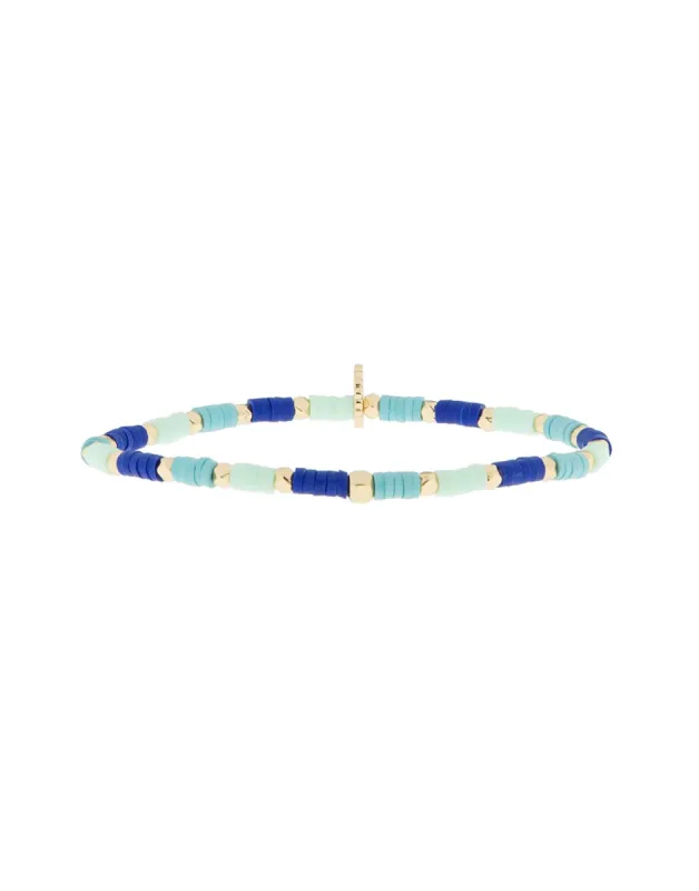 Mini Heishi Stretch Bracelet by Marlyn Schiff - Turquoise sold by Beach Bunny